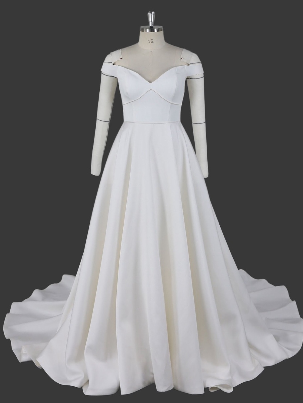 Classic Off-Shoulder White Bridal Ball Gown Dress